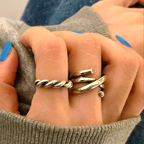 Jewelry - 925 Sterling Silver Twist Open Cross Ring